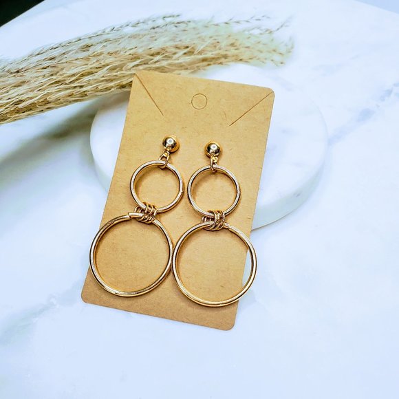 5 for $25 Gold Color Geometric Statement Earrings - Picture 7 of 8